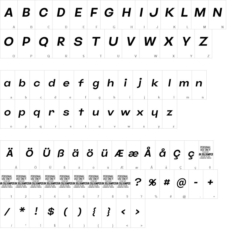 Jumper font