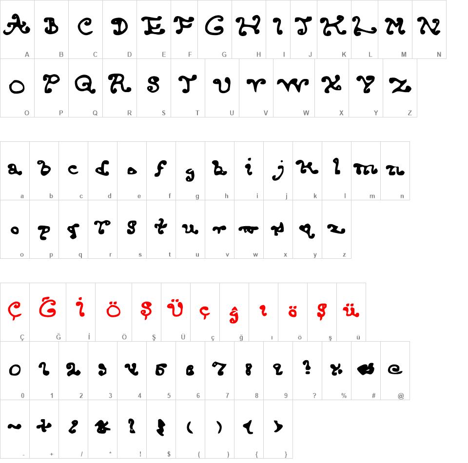 Endcurled font