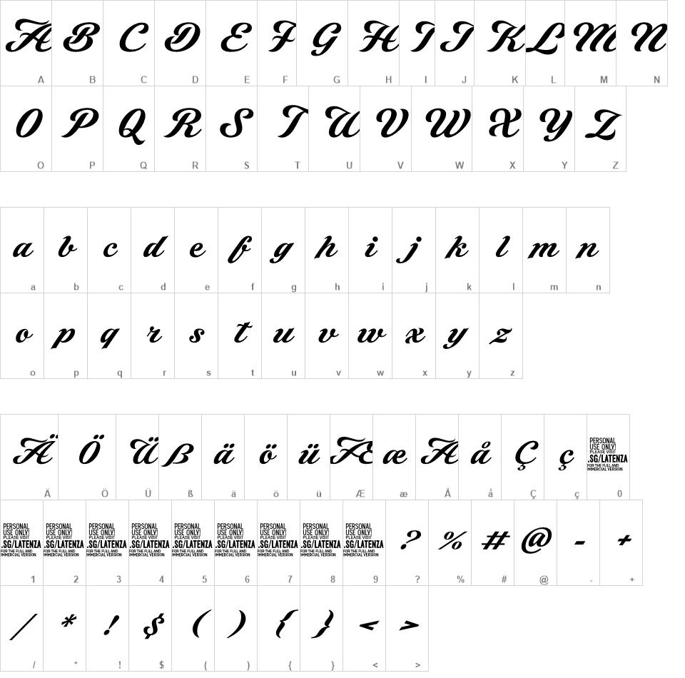 Latenza Script font