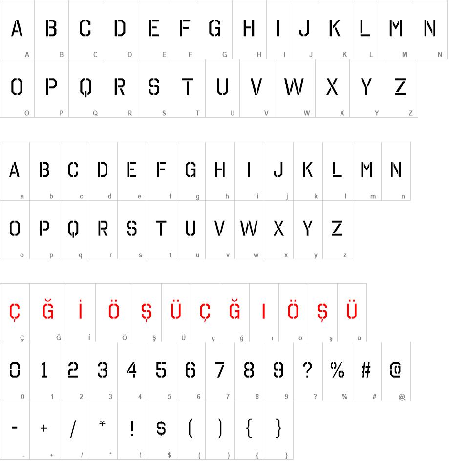 Octin Stencil Free font