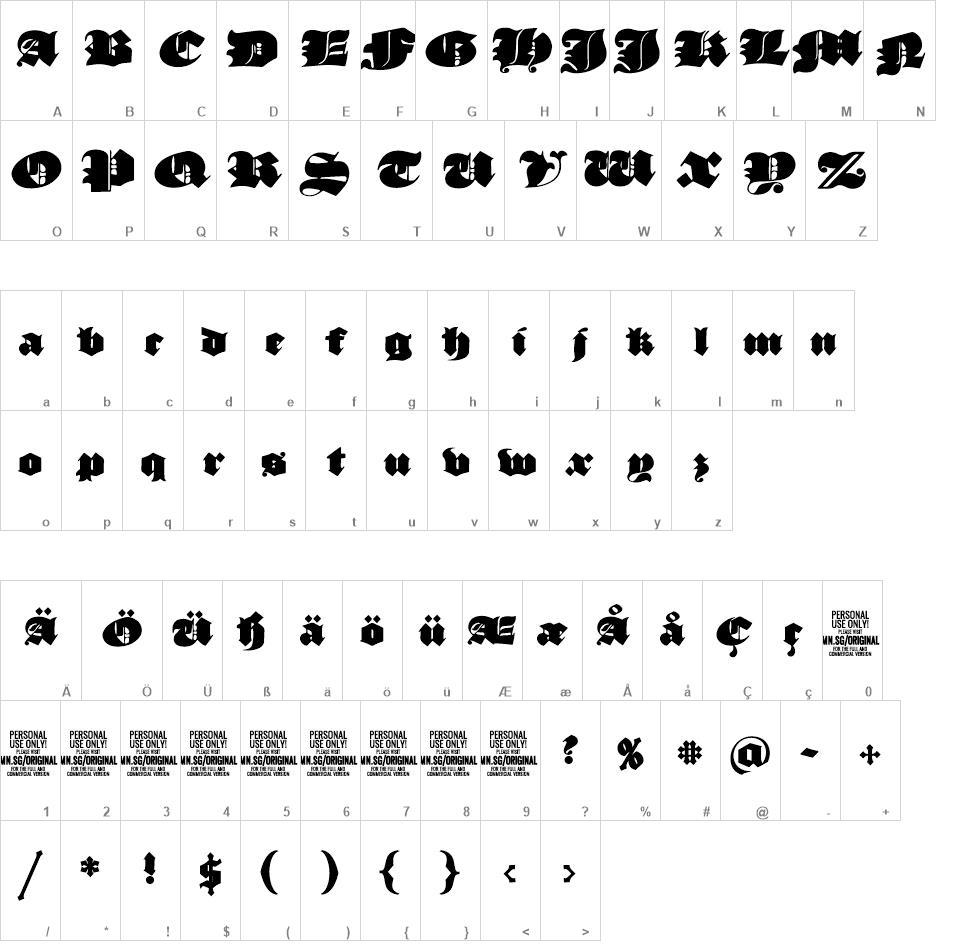 Original Black font