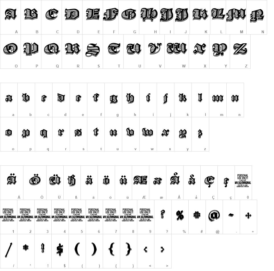 Original Shadow font