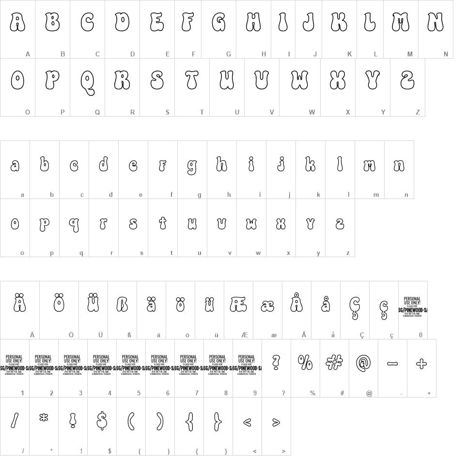 Pinewood Outline font