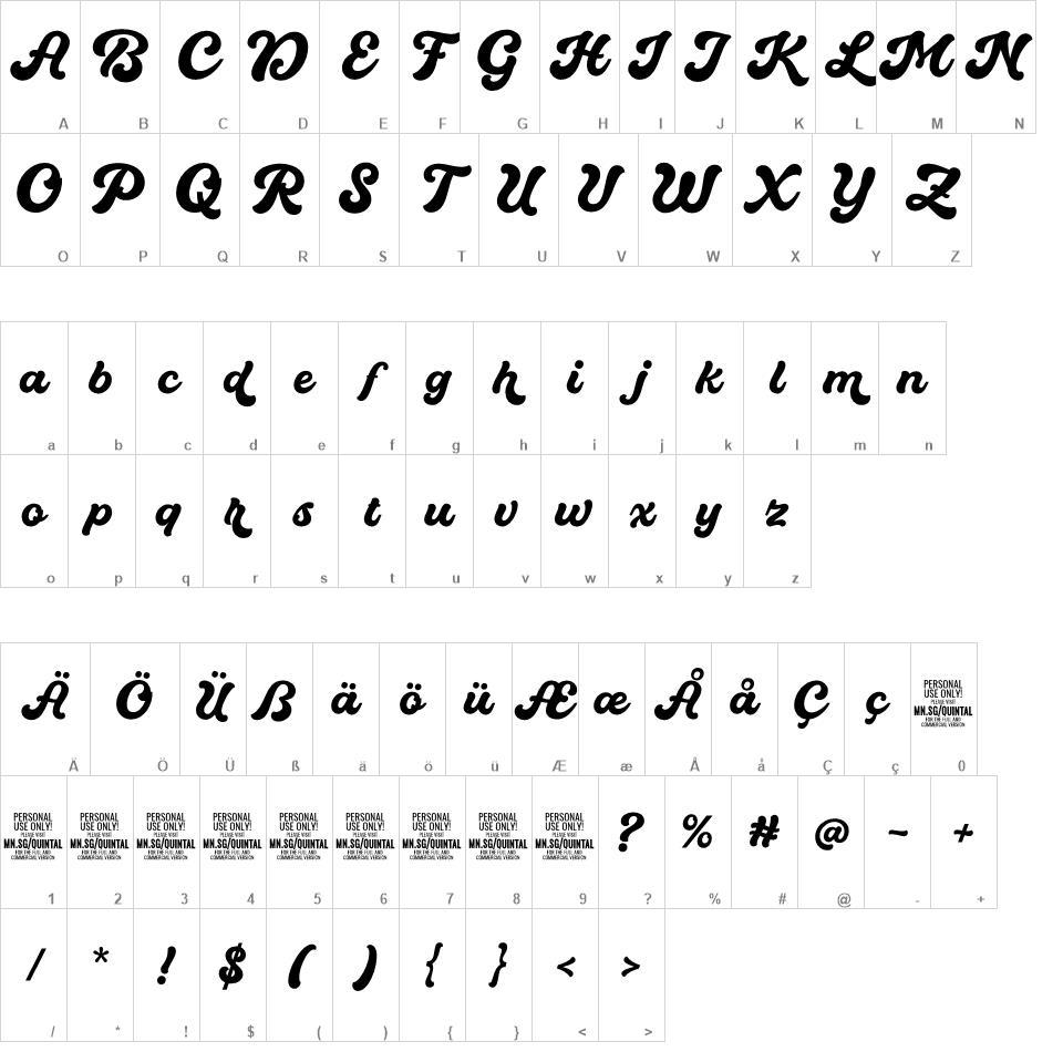 Quintal Script font
