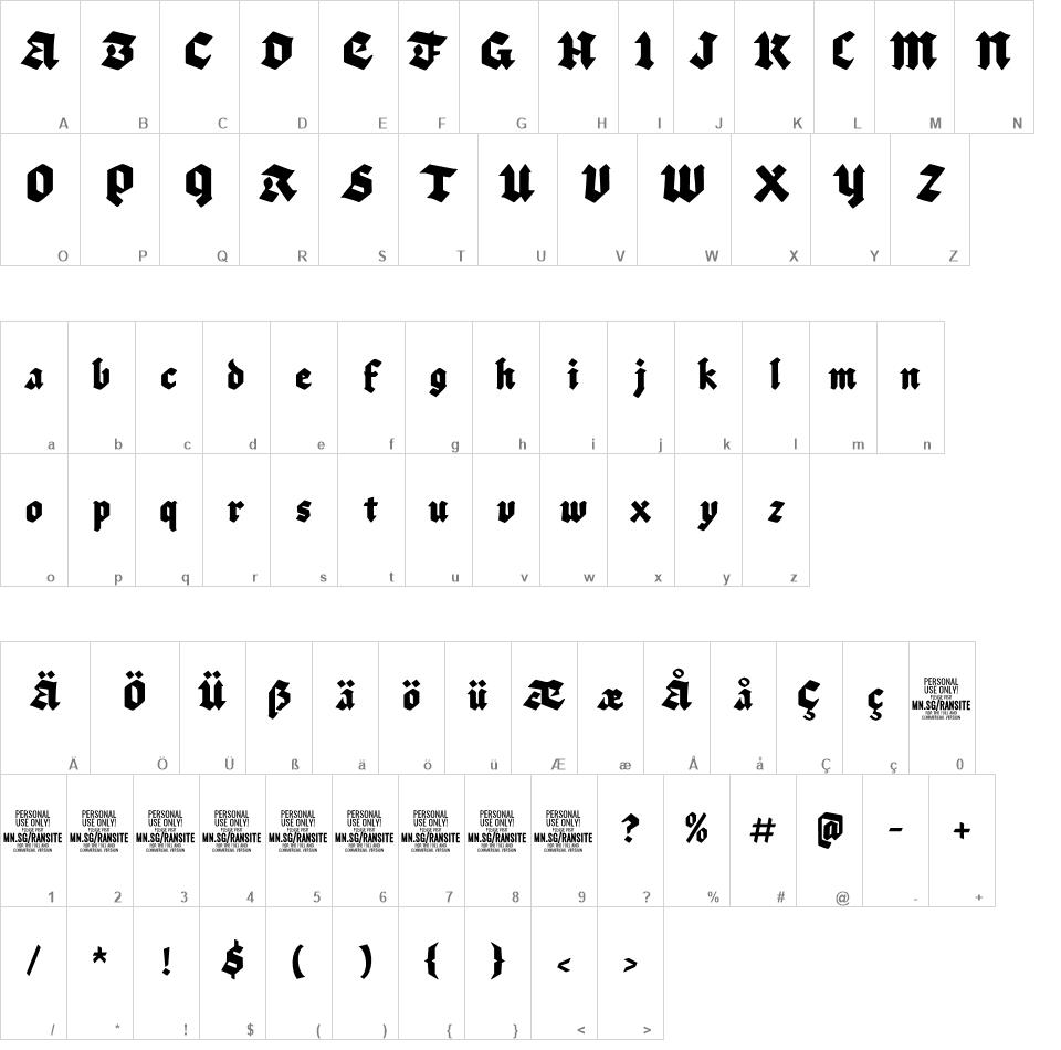 Ransite Medieval font