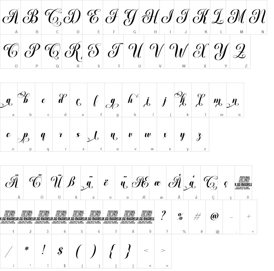 Rasdelia Calligraphy font