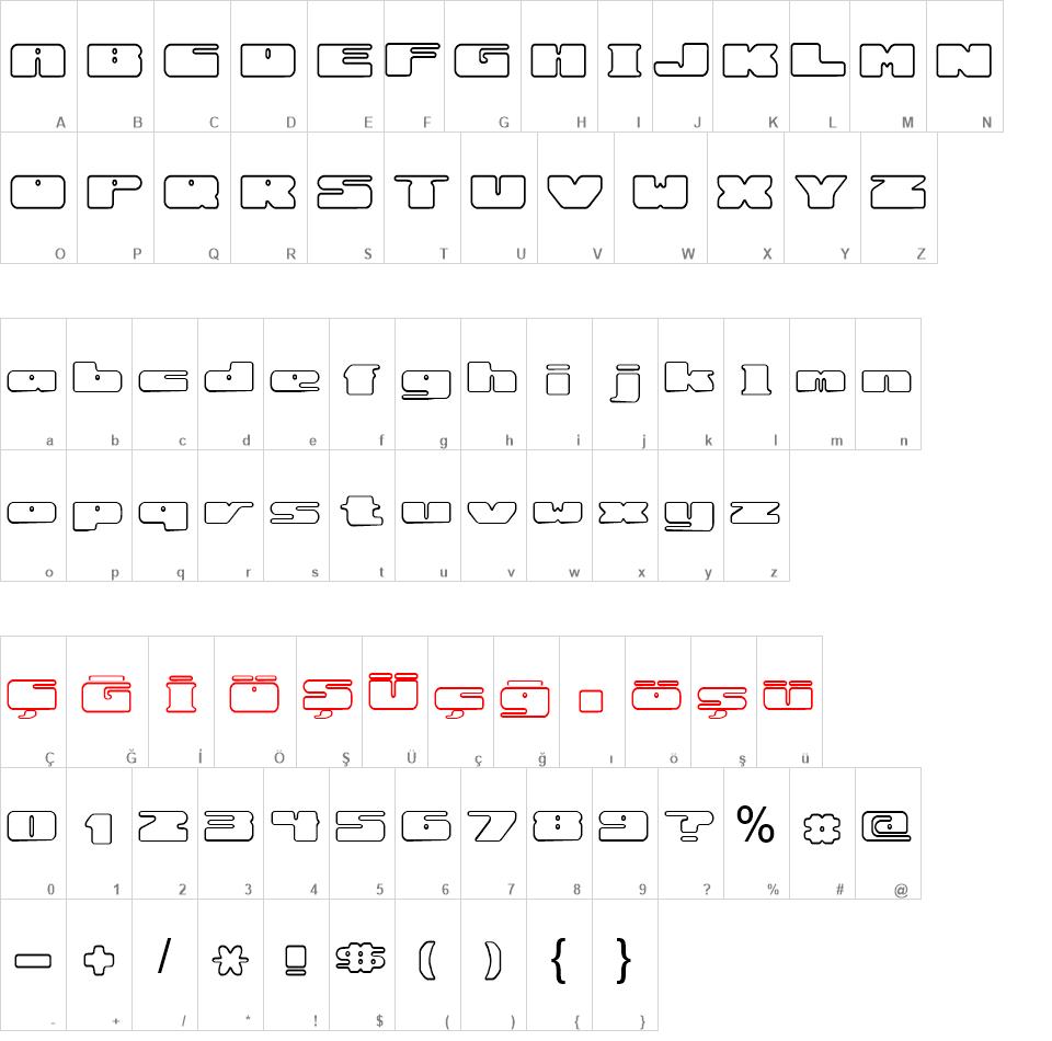 Rotund Outline (BRK) font