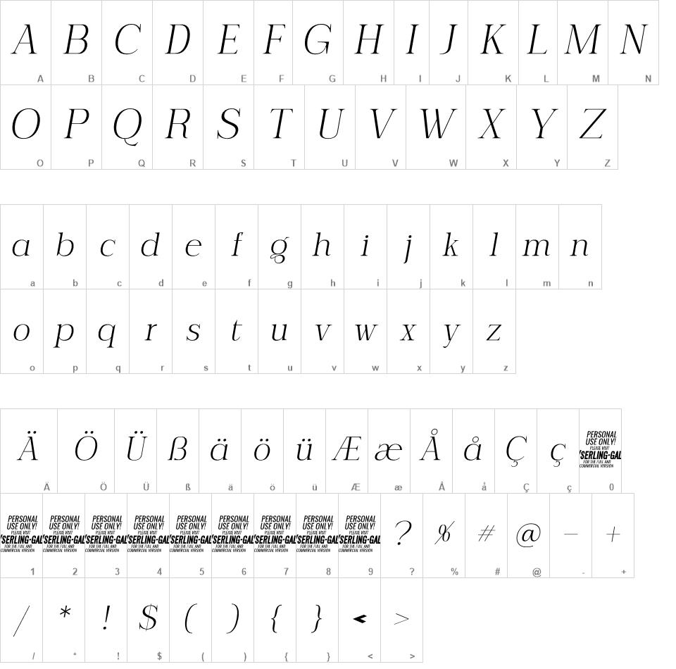 Serling Galleria font