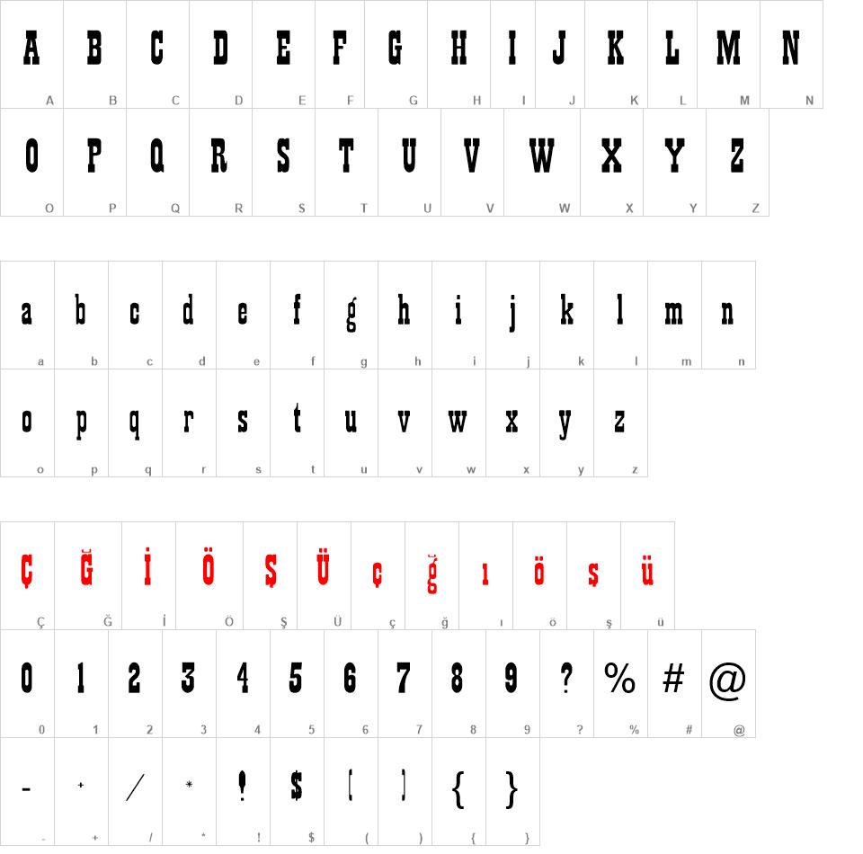 Showguide font