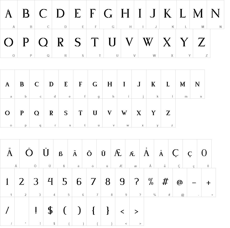 Stencilum font