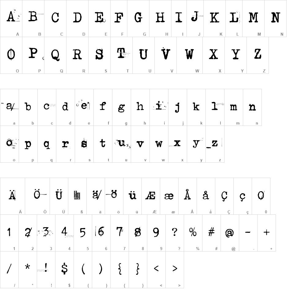 Tahyp-rahy-ter 22 font