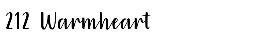 212 Warmheart font