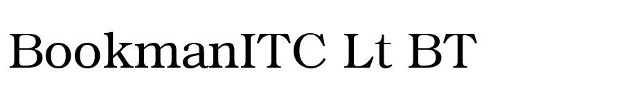BookmanITC Lt BT font
