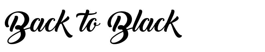 Back to Black font