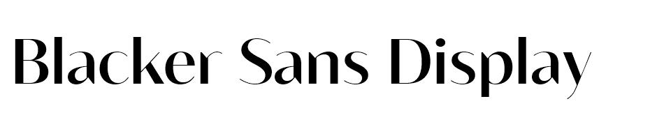 Blacker Sans Display Trial font