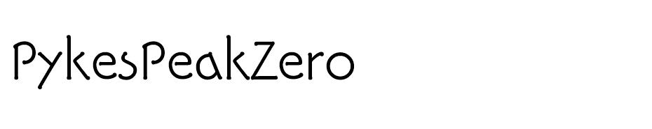 Pyke's Peak Zero font