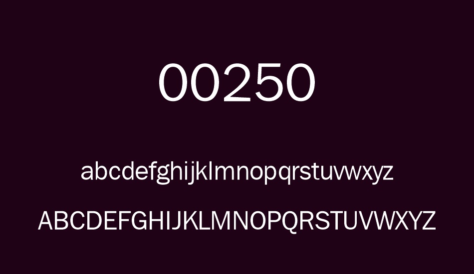 00250 font