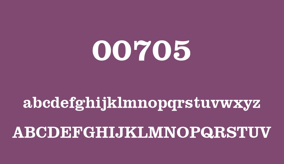 00705 font