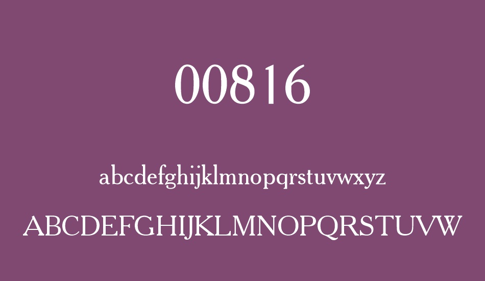 00816 font