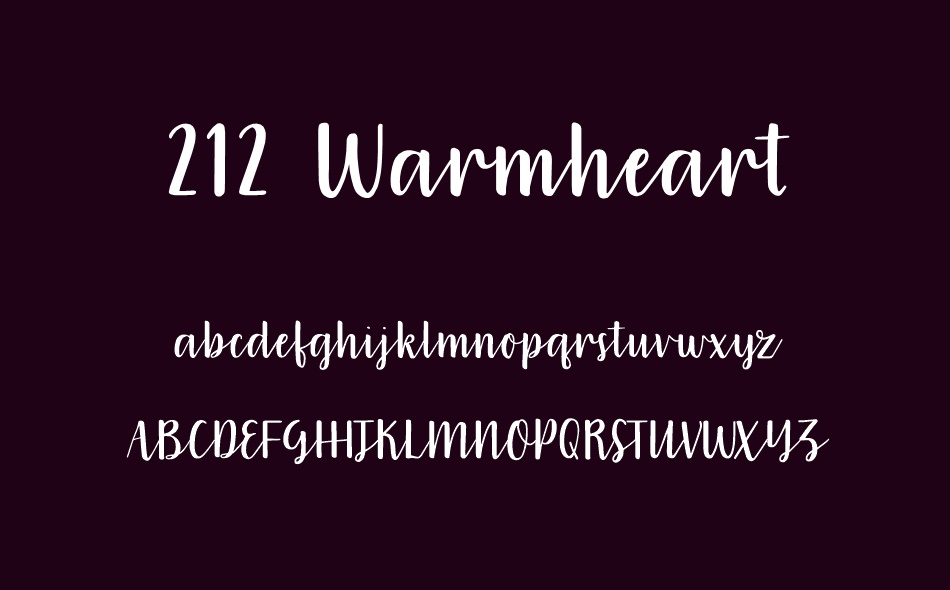 212 Warmheart font