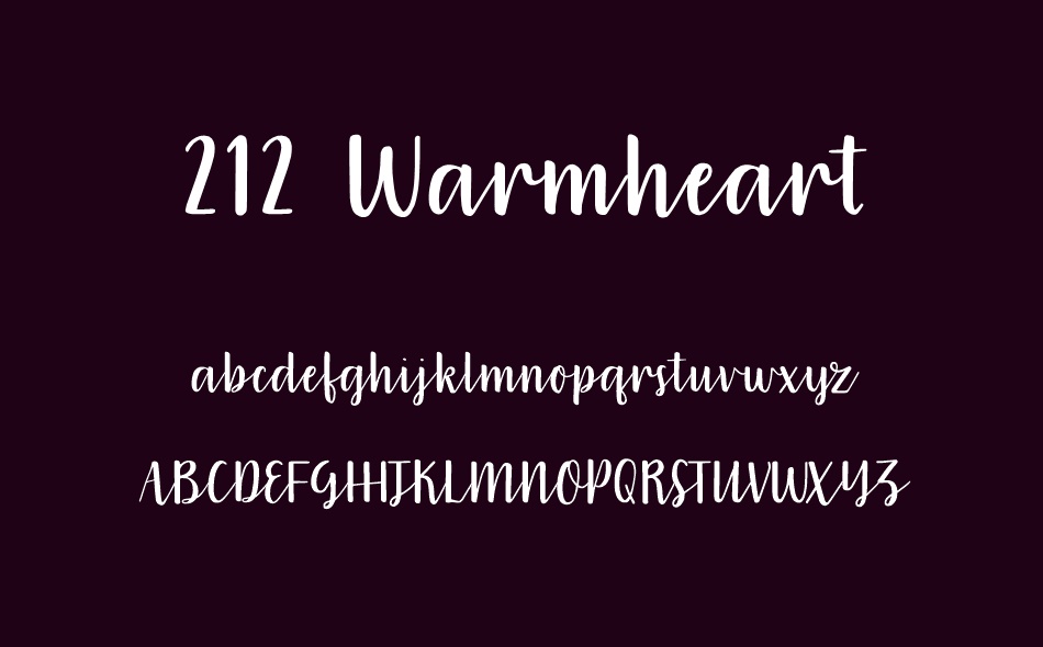 212 Warmheart font