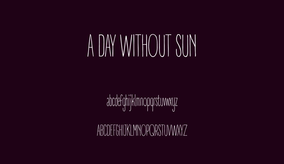 a-day-wıthout-sun font