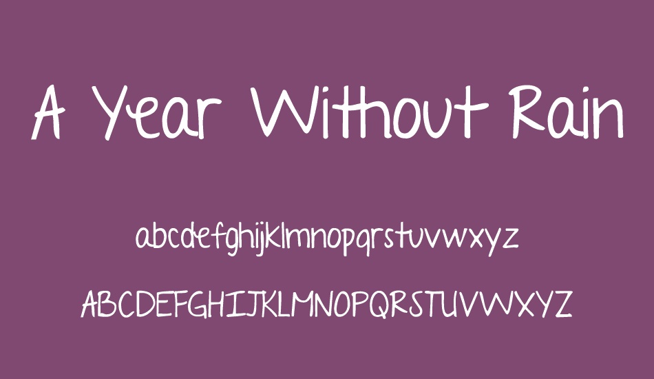 a-year-without-rain font