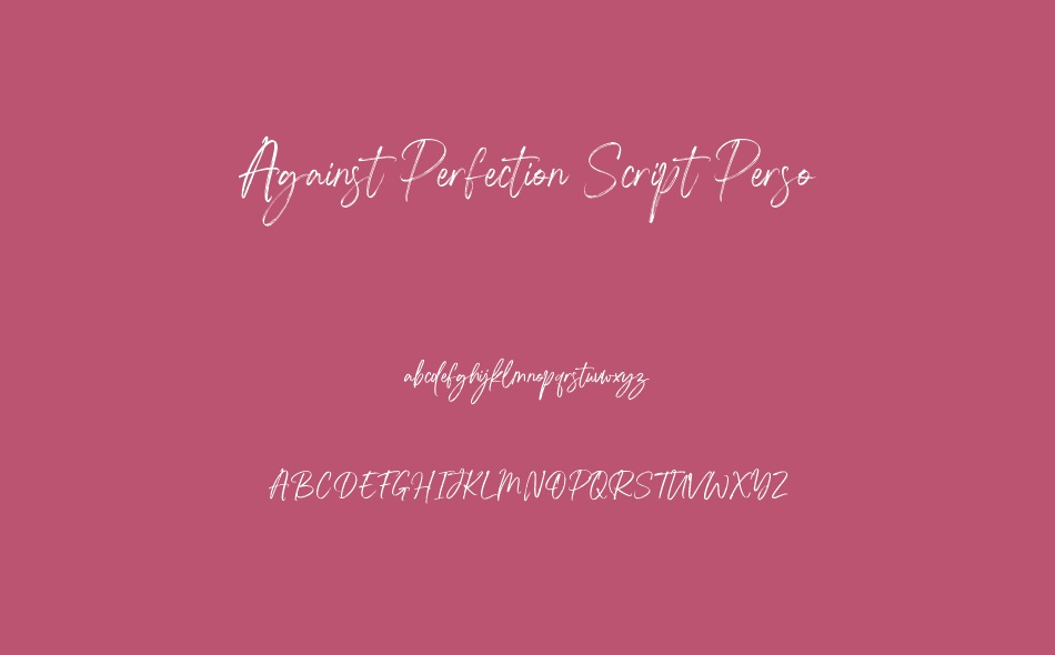 Against Perfection Script font
