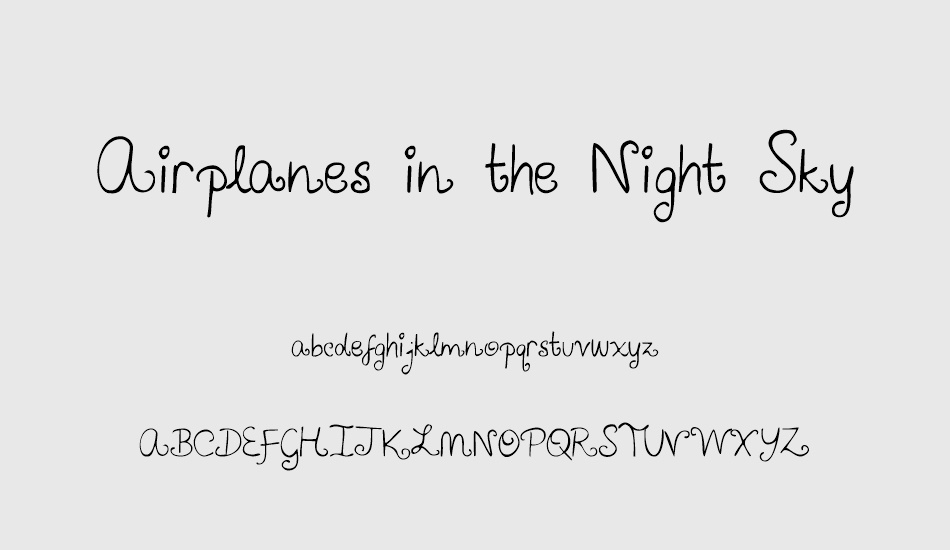 airplanes-in-the-night-sky font