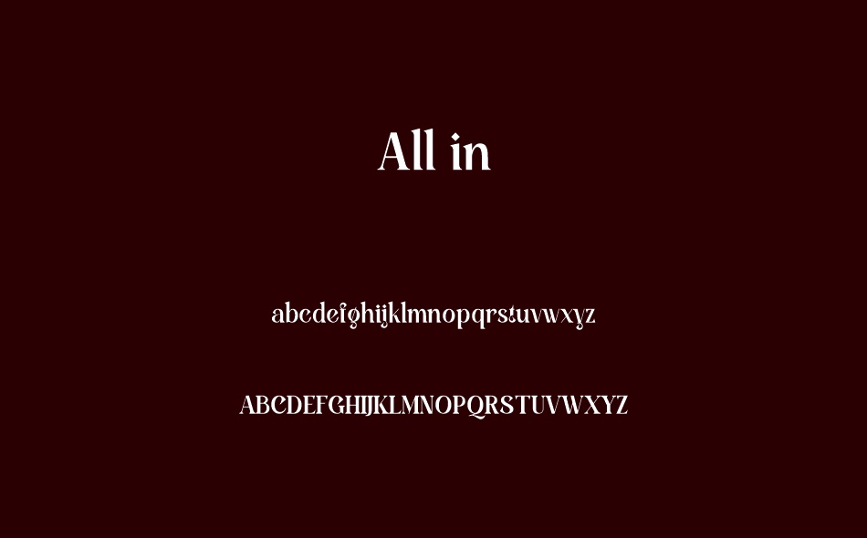 All In font