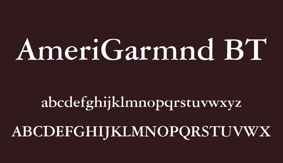 amerigarmnd-bt font