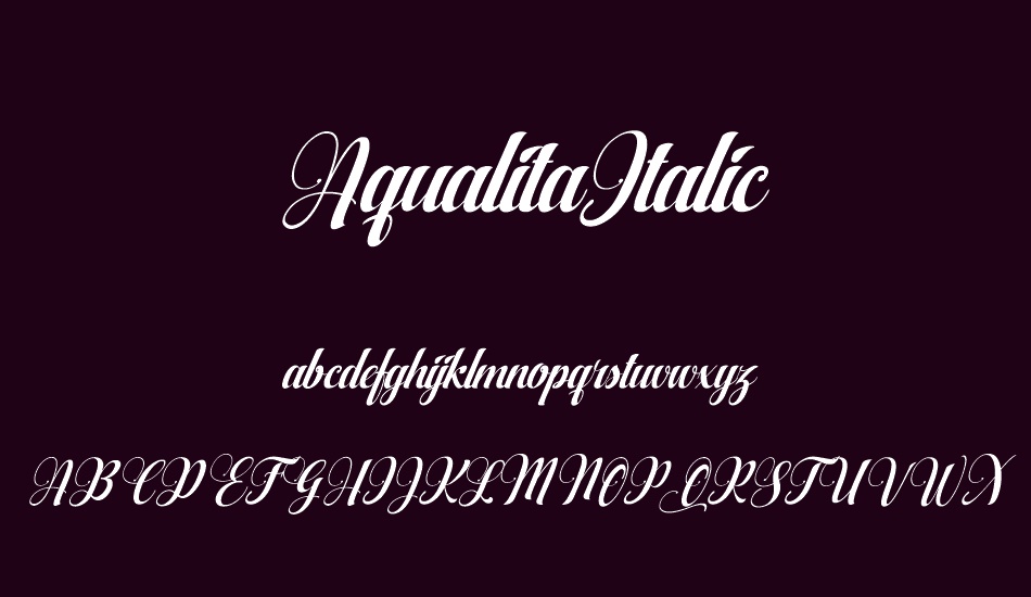 aqualitaıtalic font