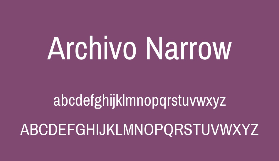 archivo-narrow font