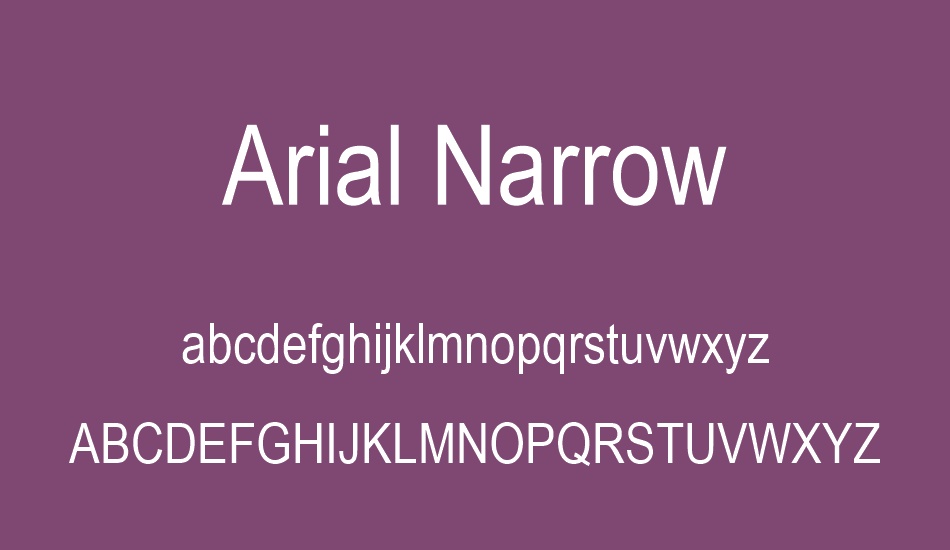 arial-narrow font