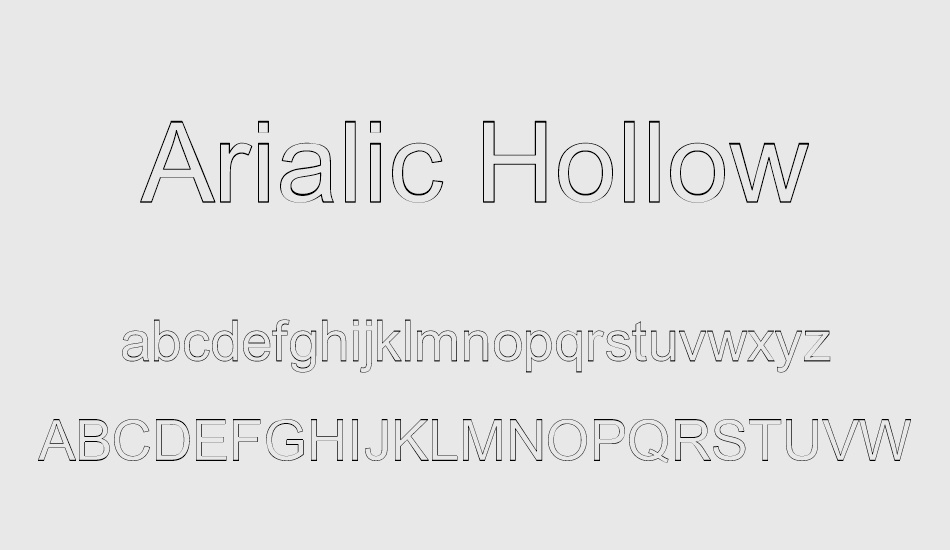 arialic-hollow font