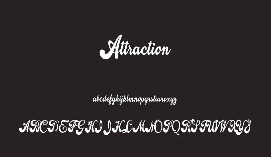 attraction-personal-use font