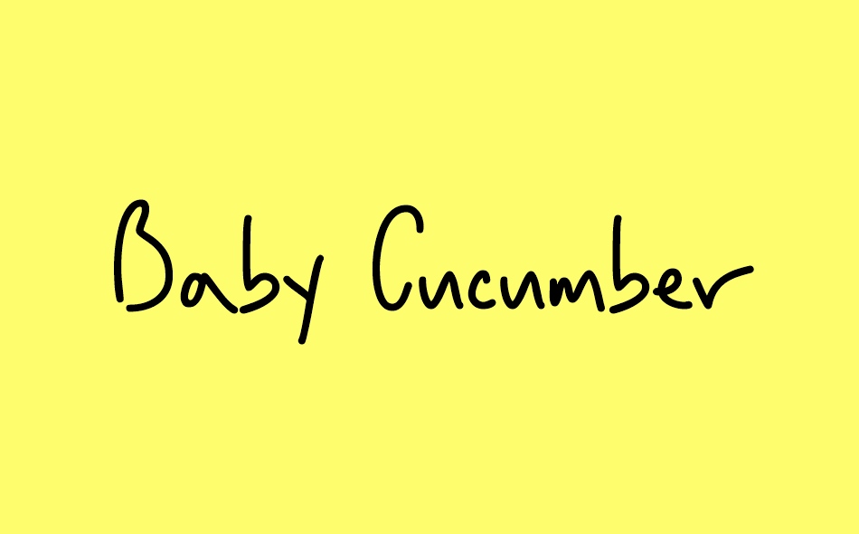 Baby Cucumber font big