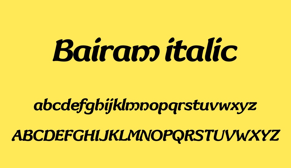 bairam-italic font