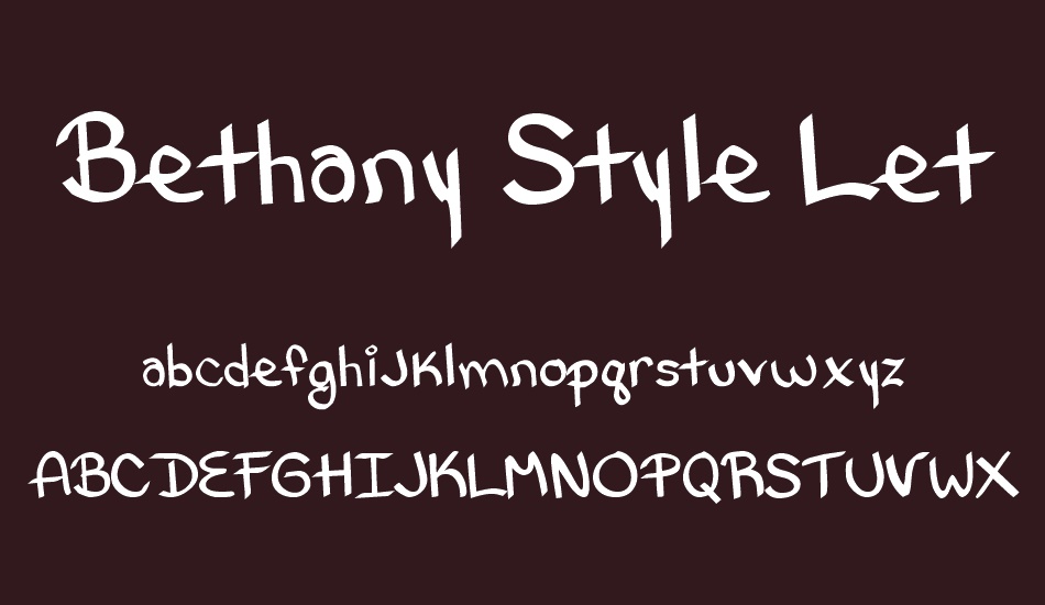 bethany-style-letters font