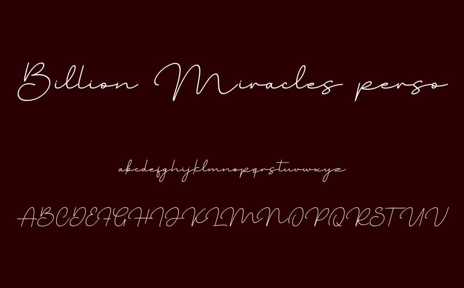 Billion Miracles font