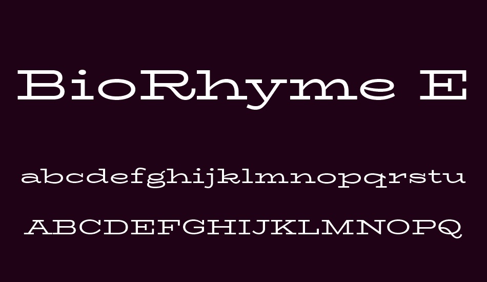 biorhyme-expanded font