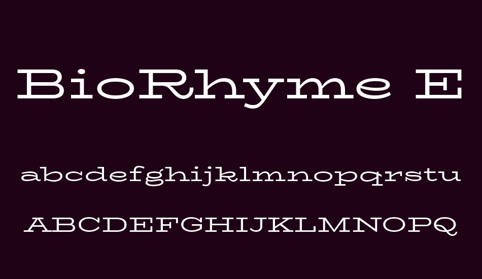 biorhyme-expanded font