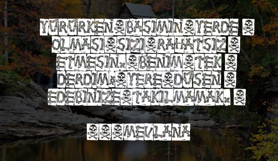 bones font text