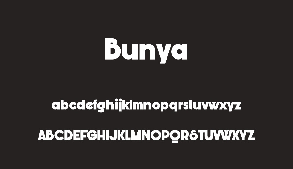 bunya-personal font