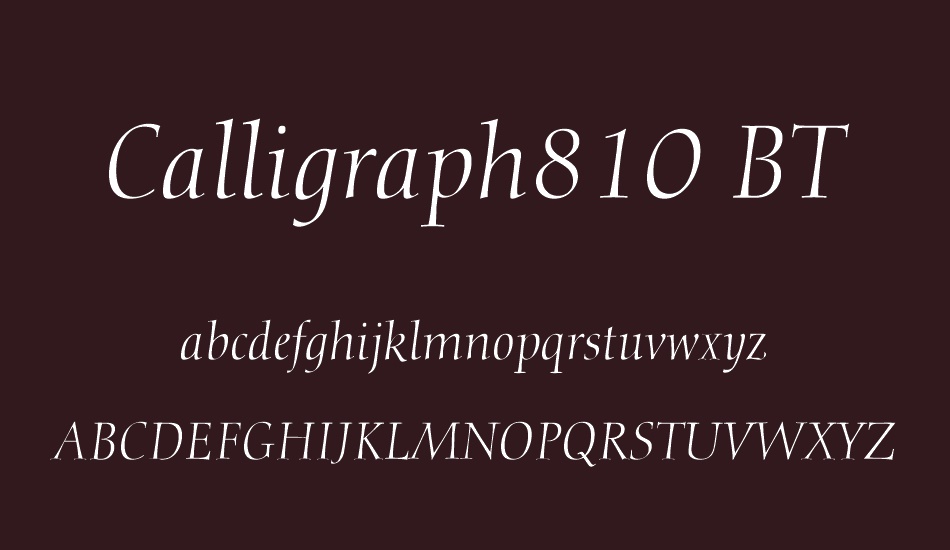 calligraph810-bt font