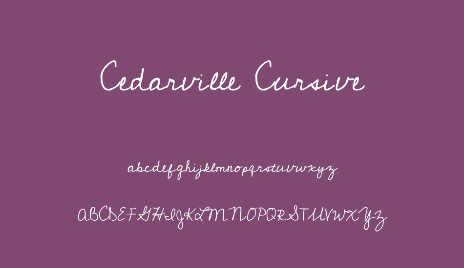 cedarville-cursive font