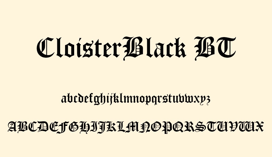 cloisterblack-bt font