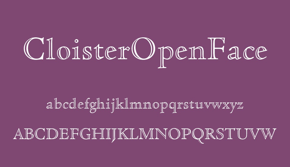 cloisteropenface-bt font