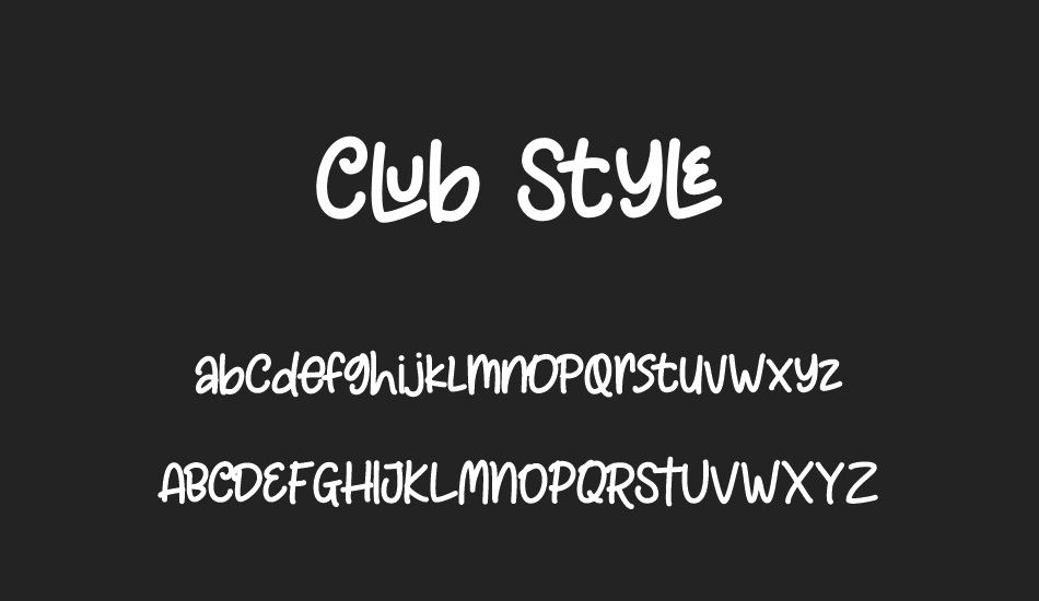 club-style font