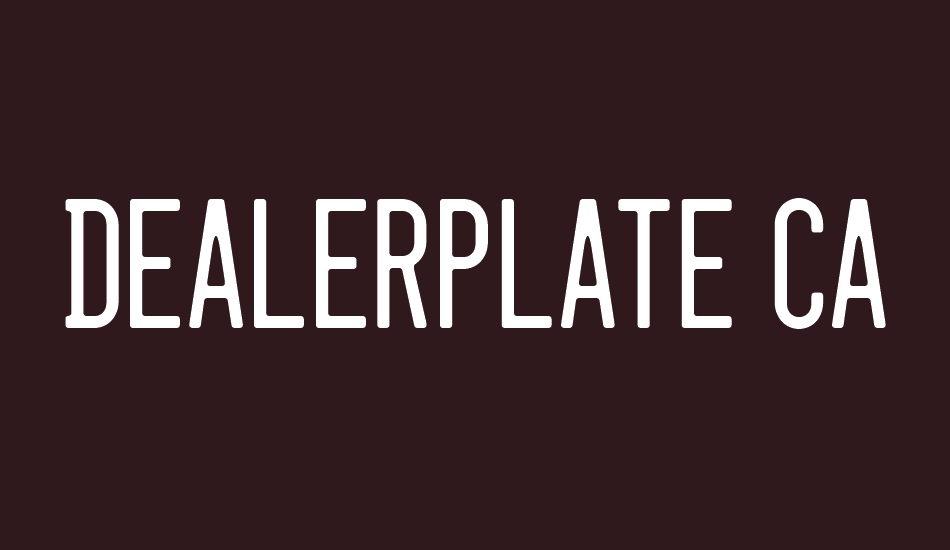 dealerplate-california font big